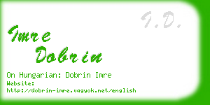 imre dobrin business card